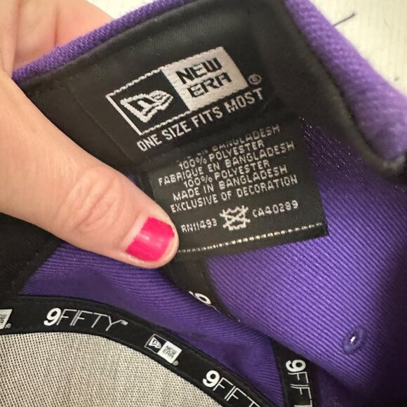 Los Angeles Lakers New Era 9FIFTY Purple One Size Ball Cap Hat Flat Bill SnapBac - Picture 7 of 10
